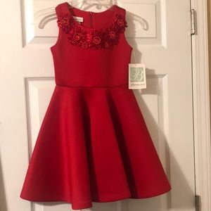 Red Bonnie Jean dress, size 8 girls! Perfect for holiday pictures or pageant!